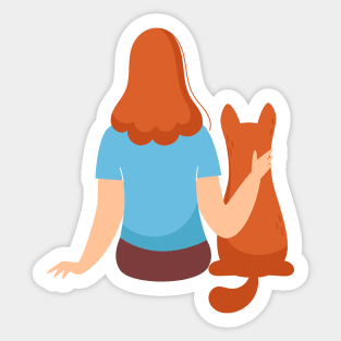 behind every strong woman is her cat Sticker